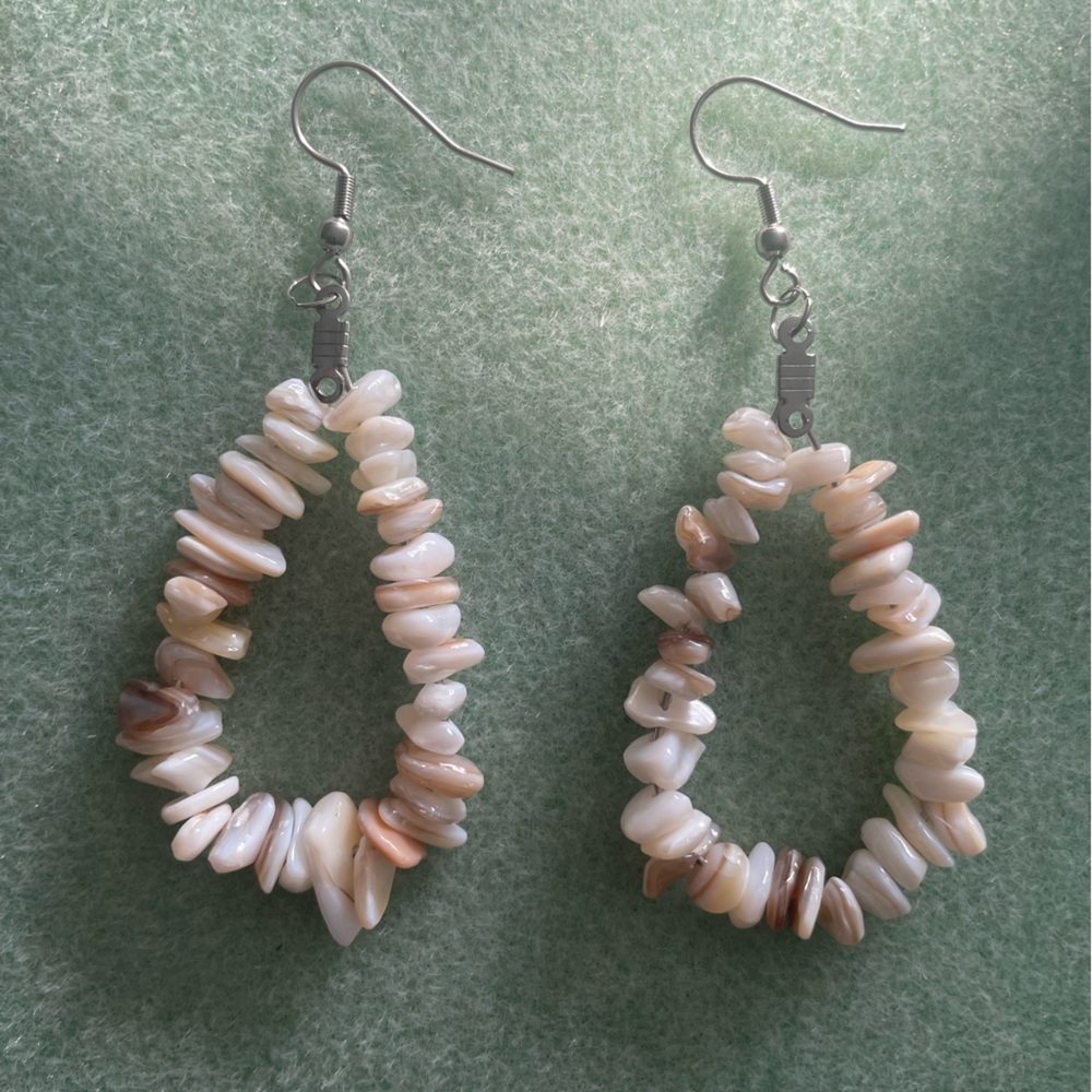Shell Bead Dangle Earrings